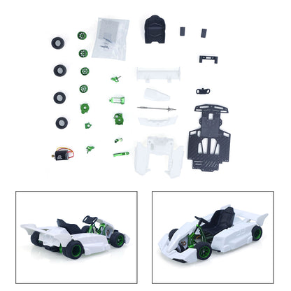 JDM 298B 1/10 Plastic RC Go-Kart DIY Model Radio Controlled Electric Racing Vehicle Unlimited Retrofit for Advanced Player