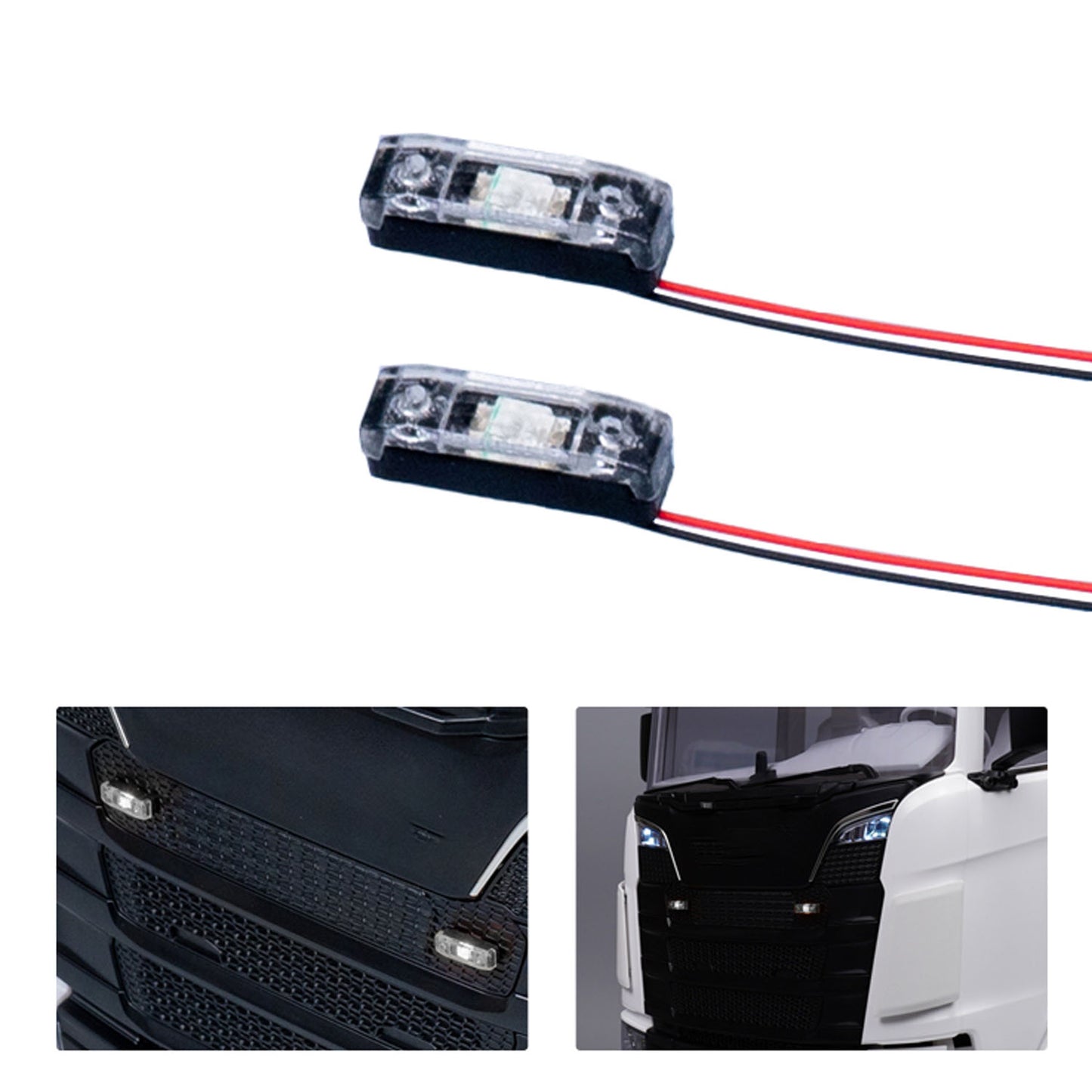 LED Kunststoff 2,2 V-3 V Warnleuchte Breite Lampe für DIY TAMIYA 1/14 RC Traktor Lkw Bulldozer Bagger Dumper R470 770S 3363 1851