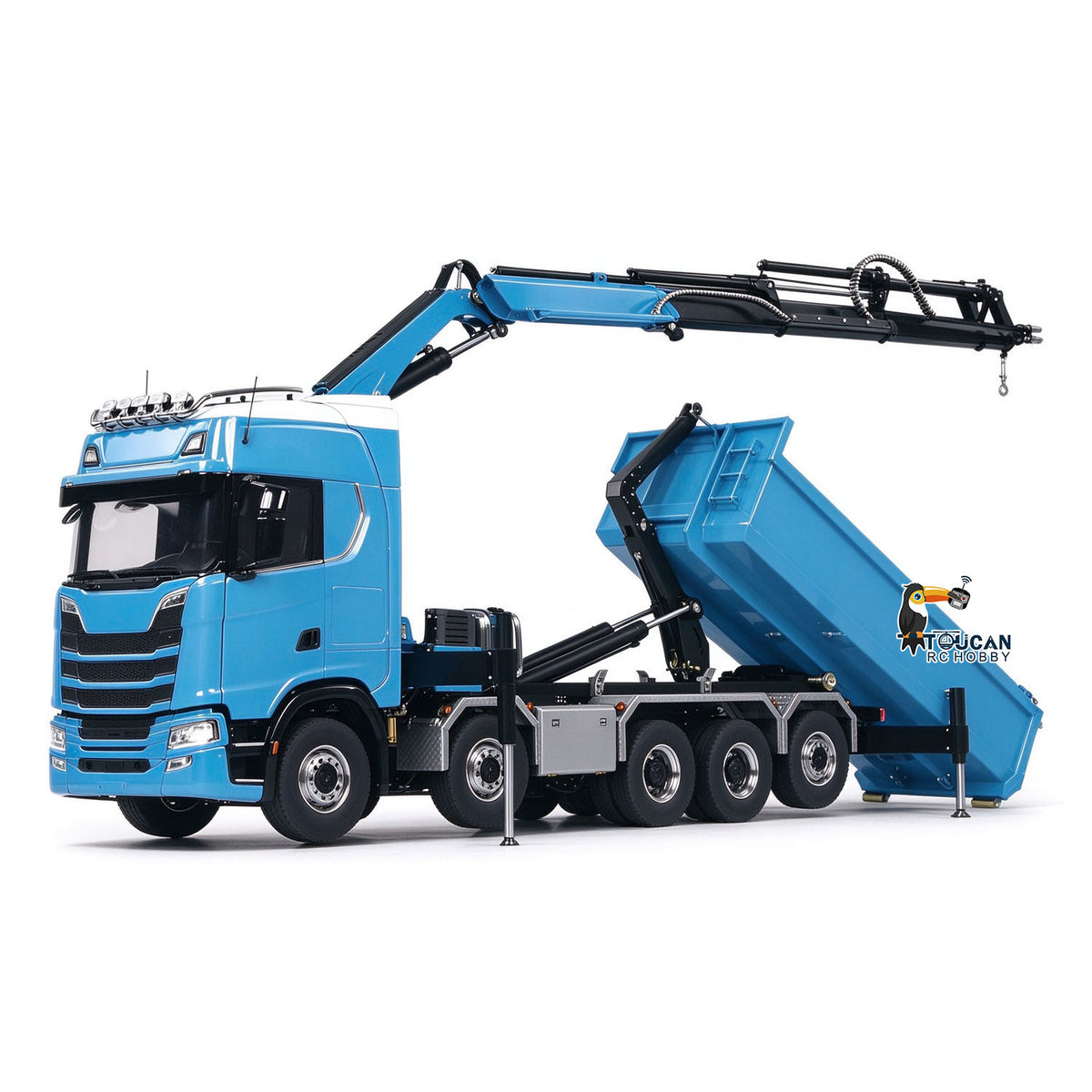 1/14 Maßstab 770S Metall 10x10 Funksteuerung Hydraulikkran Vollkipper LKW Auto Frsky XE Lite Funksystem