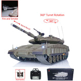 Heng Long 1/16 IDF Merkava MK IV RC Panzer, ferngesteuerter Panzer, offenes Feuer, rauchender 360-Grad-Turm, rotierende BB-Pellets