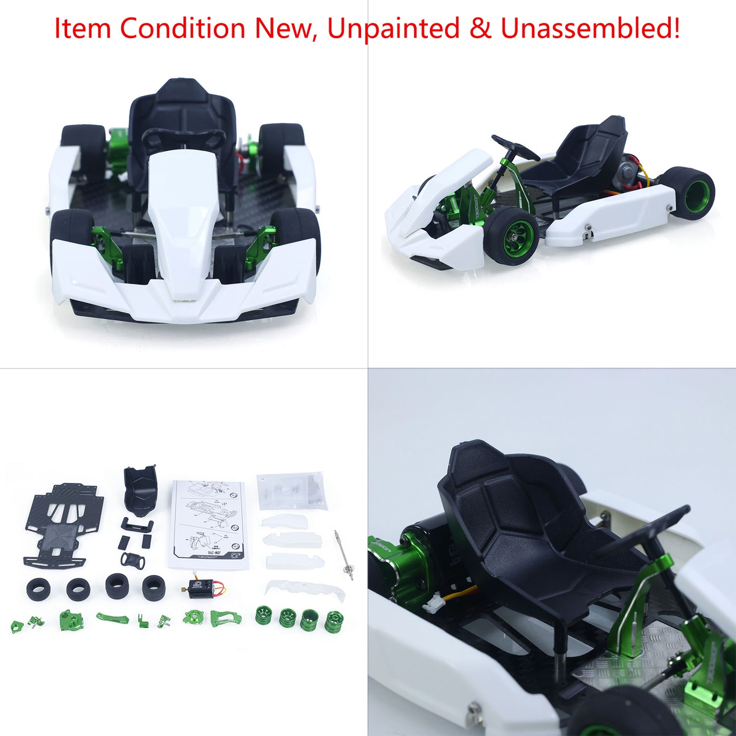 KIT JDM 298A 1/10 4x2 RC Go-Kart Unlimited DIY Model Vehicle Remote Control Electric Racing Car Motor No Battery for Adult