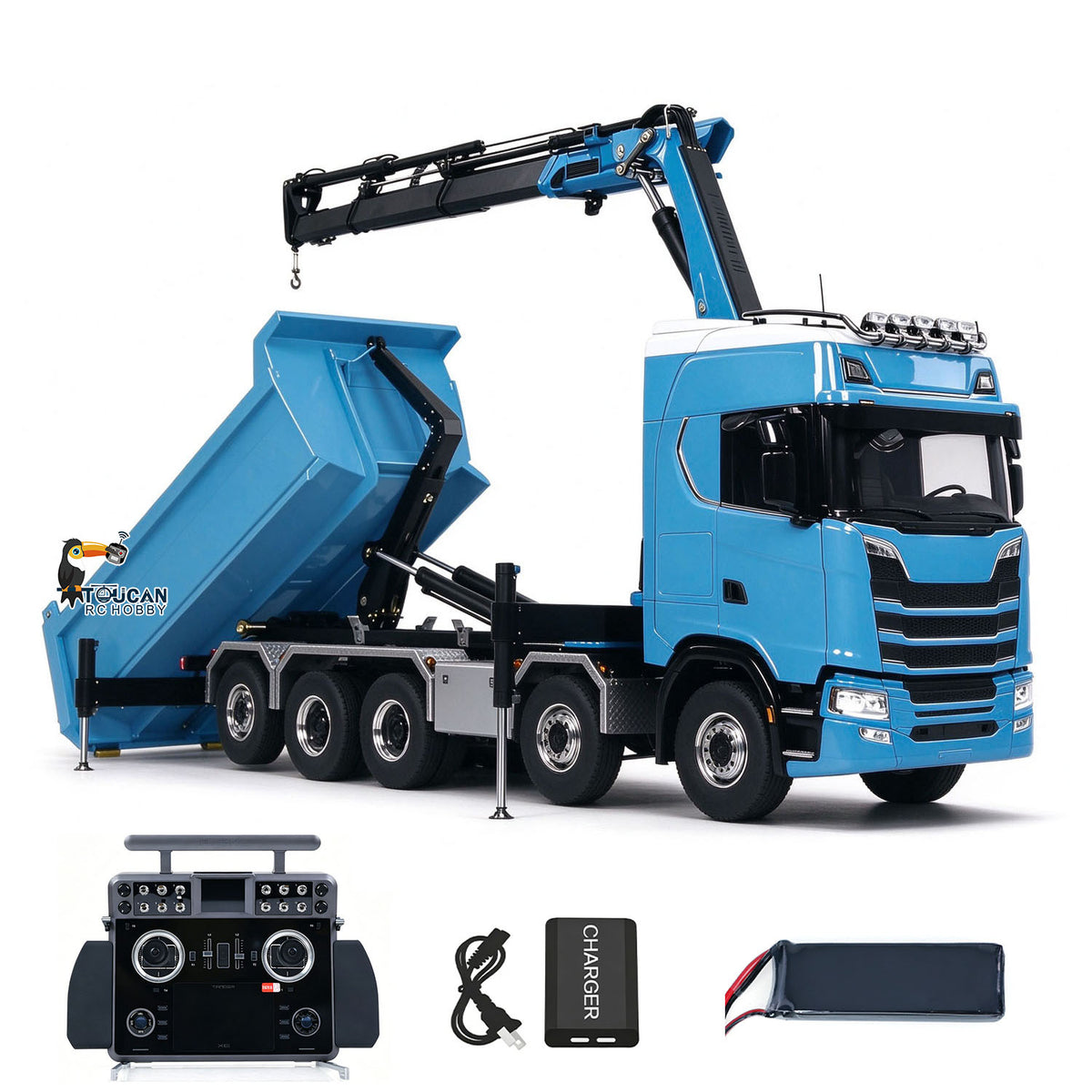 1/14 hydraulische Kran RC Kipper 770S 10x10 Fahrzeug Metall Volle Dump Lkw RTR Batterie
