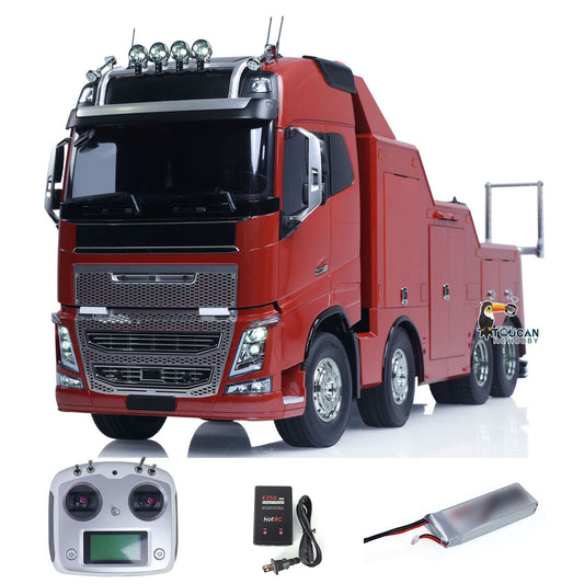 Customized DIY 56362 1/14 8x4 RC Wrecker Tow Truck Rescue Car FH16 RTR Electric Recovery Vehicles I6S Radio Battery Sound