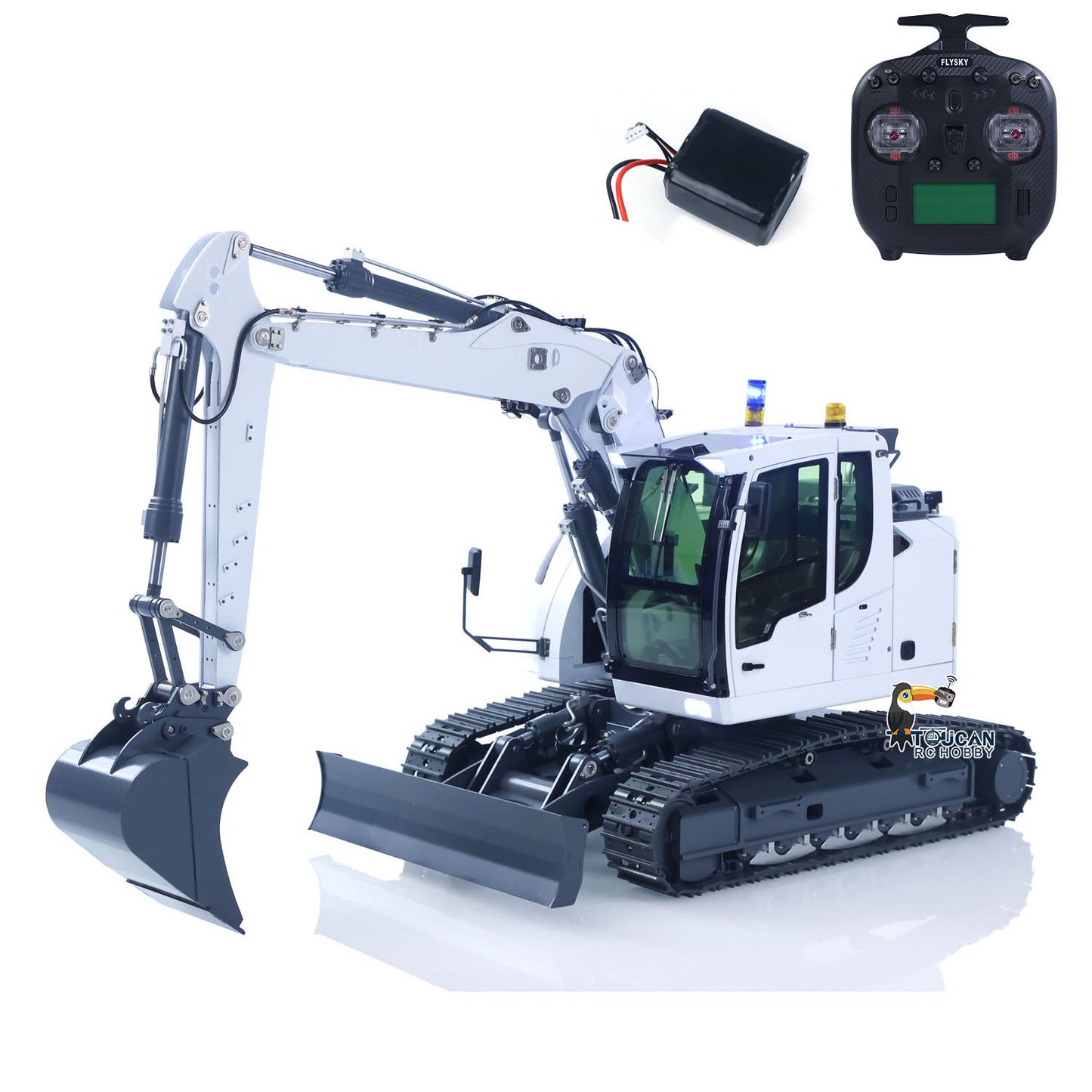 CUT 1/14 Scale 914 Metal RC Hydraulic Excavator 5-ways Valve Remote Control Digger ST8 Radio Controller Model for Hobbyists
