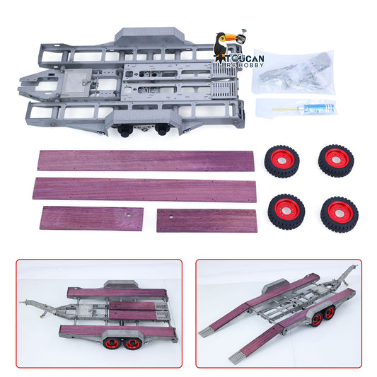 JDM-228 1/14 Metal Extendable Multifunction Gooseneck Trailer KIT for JDMODEL RC Hydraulic Excavator LR920 LR914 ZW370 Loader