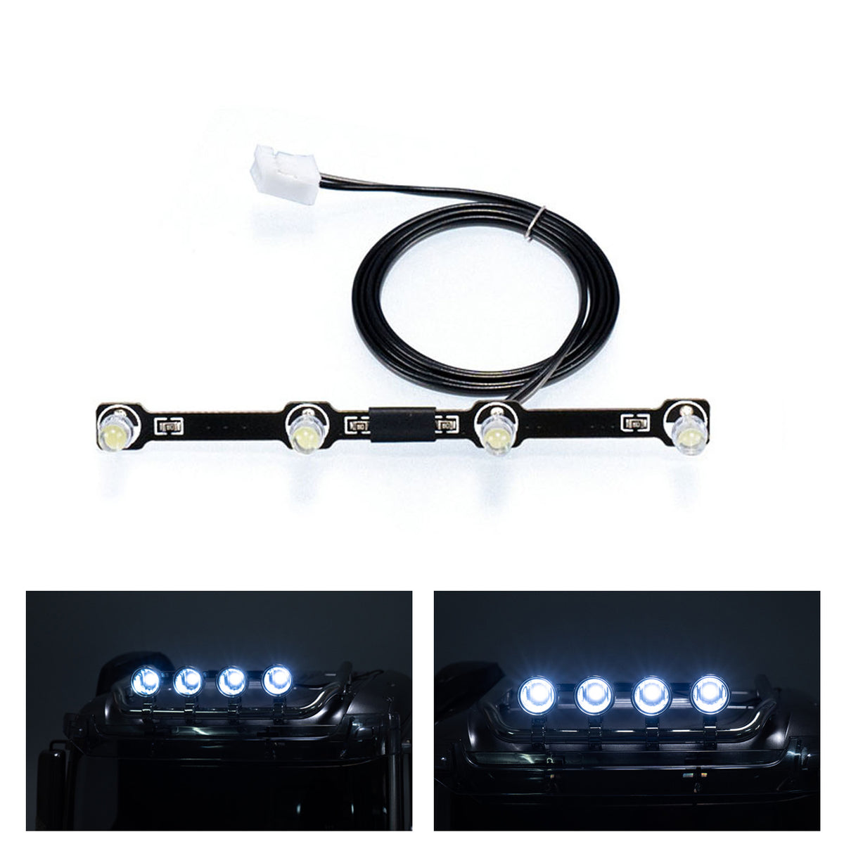 5V LED Kunststoff Dachscheinwerferplatine für 1/14 DIY TAMIYA Fernbedienung Traktor LKW 4151 56366 Modell Fahrzeug Auto Teile Upgrade