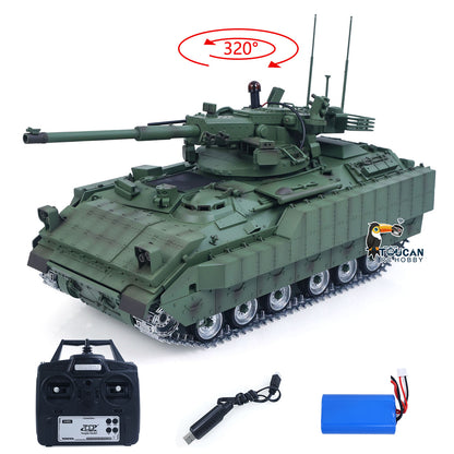 TD 1/16 Remote Control Military Tank M2128 Bradley Metal Tracks Wheels Infrared Combating System Barrel Recoil Elevation Smoke Unit