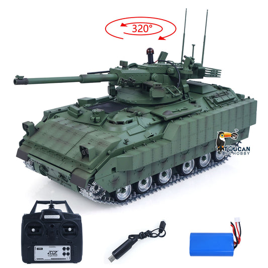 TOUCAN RC HOBBY TD 1/16 Remote Control Military Tank M2128 Bradley Metal Tracks Wheels Infrared Combating System Barrel Recoil Elevation Smoke Unit