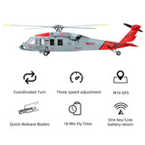 FLYWING MH-60T Jayhawk Remote Control Helicopter LED Light ACE Controller MH60T GPS ATT Mode One Key Return Beidou Positioning