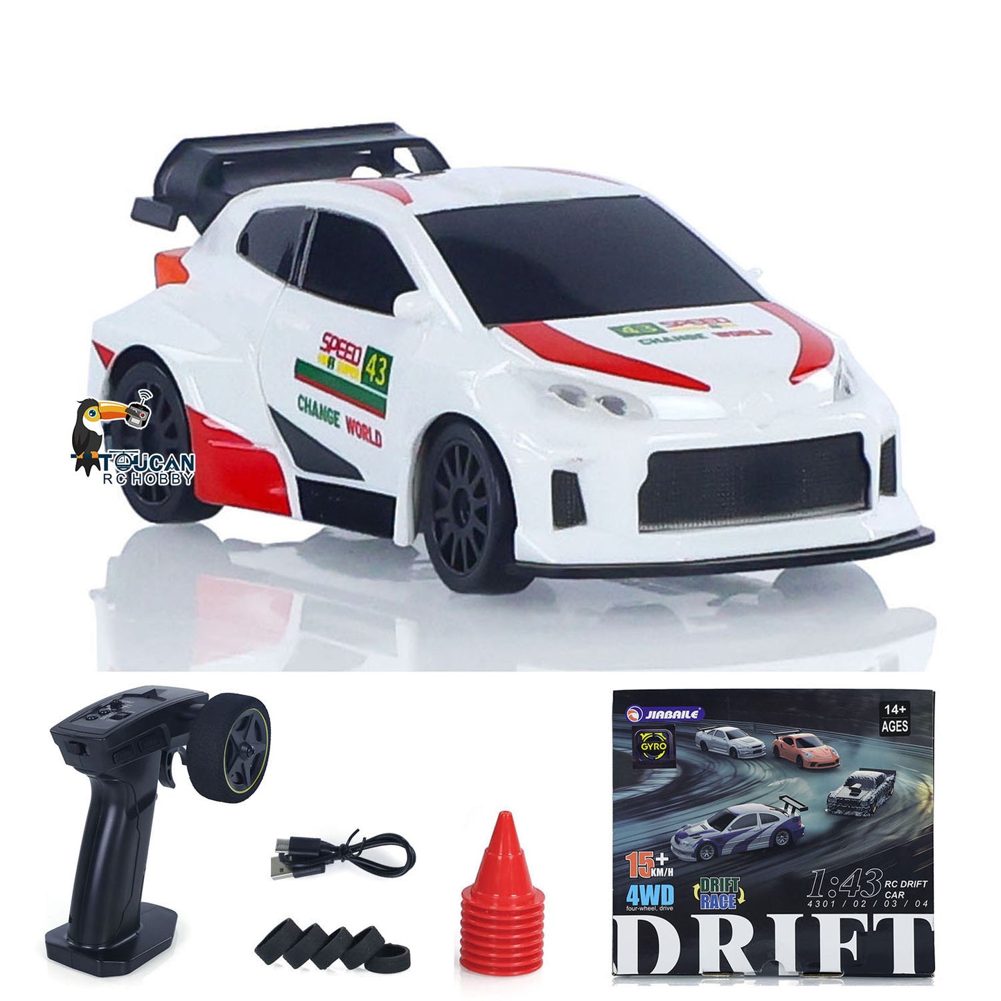 Hochgeschwindigkeits-2,4-G-Mini-RC-Driftauto 1/43 Rennfahrzeuge Gyroskop 4WD Ready to Go Mini-Auto-Spielzeug Radio Batterie Lichter Modell