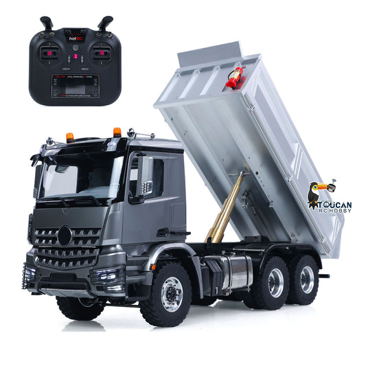 6*6 metall Chassis 1/14 RC Hydraulische Dumper 3348 2025T 2 Geschwindigkeit Getriebe Radio Controlled Kipper Modell Differential Achse licht Sound