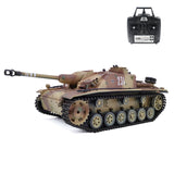2.4G Henglong 1/16 7.0 Plastic German Stug III RTR RC Tank Model 3868 BB IR Steel Gearbox 1800MAH Battery Radio Sound Lights