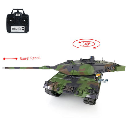 Henglong 1/16 TK7.0 Plastic USA M1A2 Abrams 3918 German Leopard2A6 3889 RTR RC Tank BB Infrared Combat Smoke Barrel Recoil Sound Light System