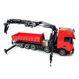 1/14 RC Hydraulic Crane Truck 770S RTR 10X10 3Speed Metal Dumper Fly Jib Arm Rear Lift Steer Axle Wheel Reduction Diff Lock