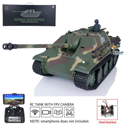 Henglong 1/16 TK7.0 Plastic German Jadpanther 3869 RTR RC Tank FPV Infrared Combat BB Unit Smoke Steel Gearbox Metal Barrel