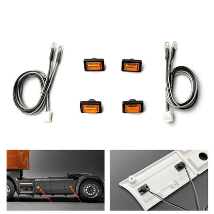 TOUCAN RC HOBBY 3V LED Plastic Side Skirt Light Warning Lamp for 1/14 DIY Remote Control Tractor Truck R470 R620 Model Car Toys Upgrade