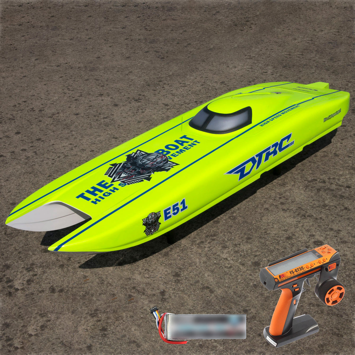 TOUCAN RC HOBBY DTRC E51 Fiber Glass Remote Control Boat High-speed RC Racing Ship Models Painted Emulated Toys Gift for Adults Children