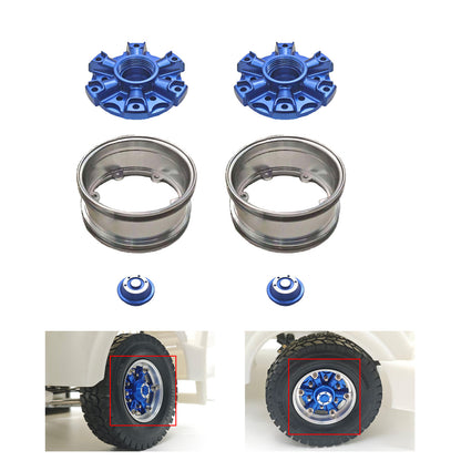 CNC Aluminum Spoke Front Rear Wheel Hub for 1/14 RC Tractor Truck 56379 56366 56344 56356 Model Lorry Upgrade Part