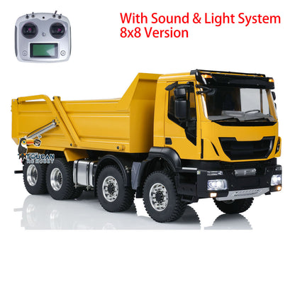 1/14 Hydraulischer RC-Kipper, Metall-Klappdeckel, Fernbedienung, 8x8-Kippwagen, Licht- und Soundsystem