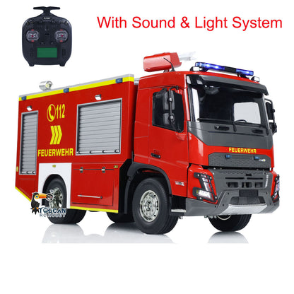 TOUCAN RC HOBBY 1/14 4x2 RC Fire Vehicles Radio Control Fire Fighting Truck 3-speed Transmission Lighting and Sound System Assembled and Painte
