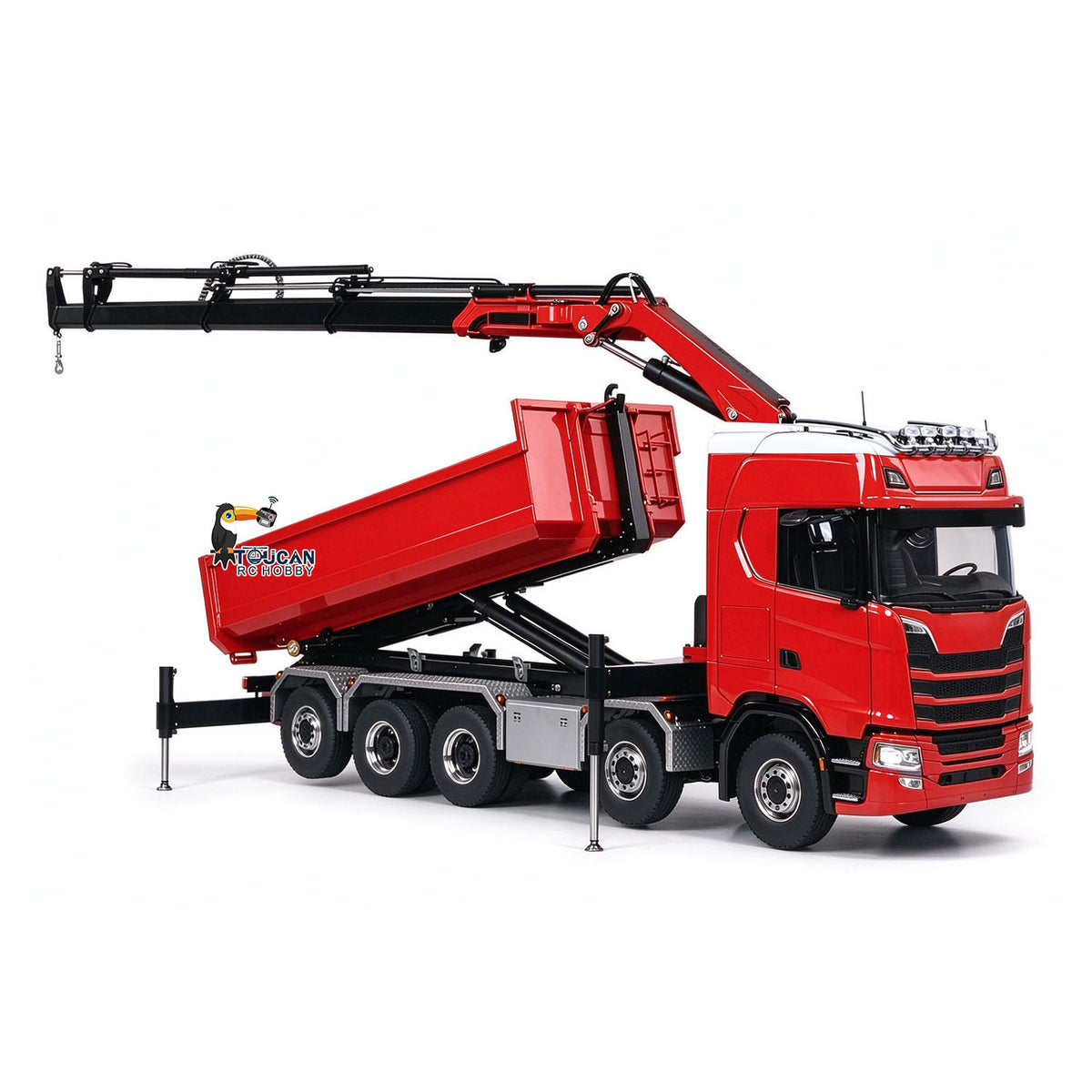 1/14 Maßstab 770S Metall 10x10 Funksteuerung Hydraulikkran Vollkipper LKW Auto Frsky XE Lite Funksystem