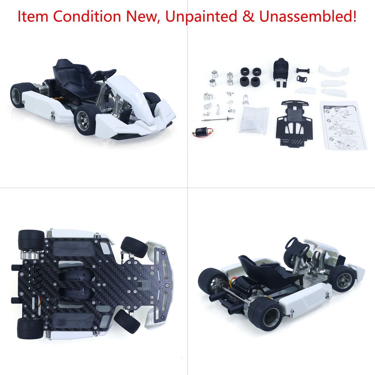 KIT JDM 298A 1/10 4x2 RC Go-Kart Unlimited DIY Model Vehicle Remote Control Electric Racing Car Motor No Battery for Adult