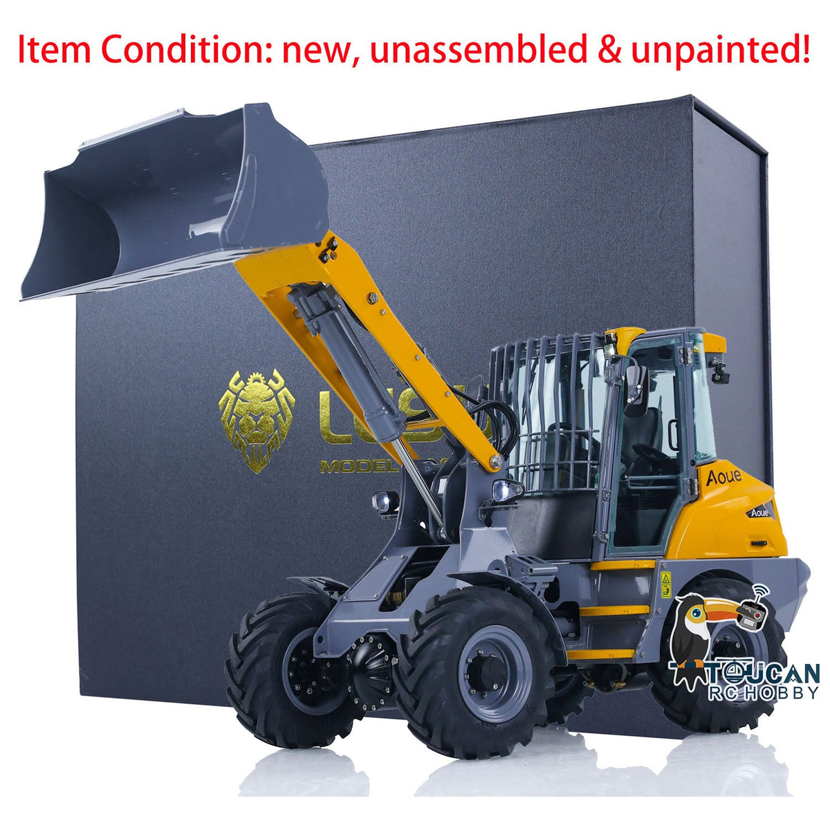 TOUCAN RC HOBBY LESU AOUE MCL8 1/14 Metal 4x4 Hydraulic RC Loader A0015 with 4CH Reversing Valve Light Sound System for Construction Model Hobbyists