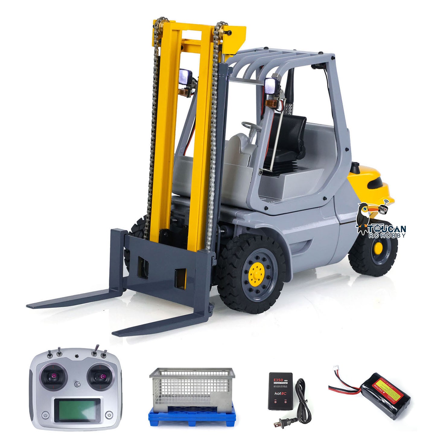 1/14 Skala RC Hydraulische Gabelstapler Metall Rädern Transfer Fahrzeug RTR Folk Lift Truck Licht Sound