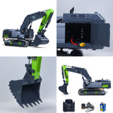 1/12 6-Way Valves Remote Control Hydraulic Excavator 395F Metal RC Digger Dual Pump Brushless Motor Light Sound System Paladin PL18EV LITE Radio