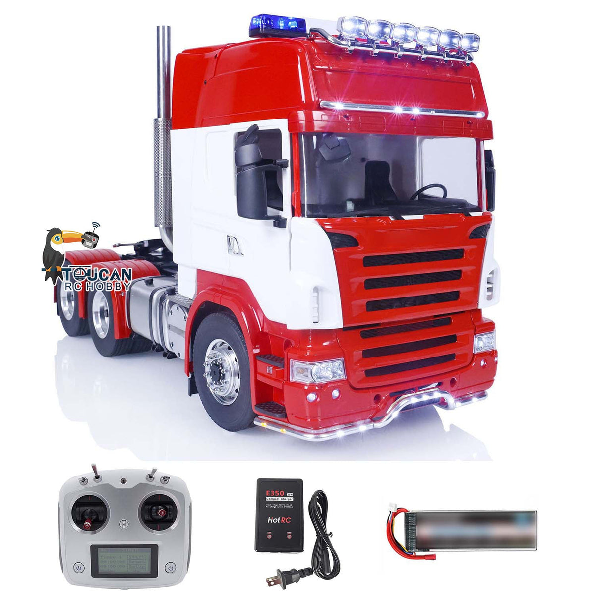 TOUCAN RC HOBBY  1/14 RC Car 6X6 RTR Remote Control Tractor Truck Metal Chassis Sounds Light