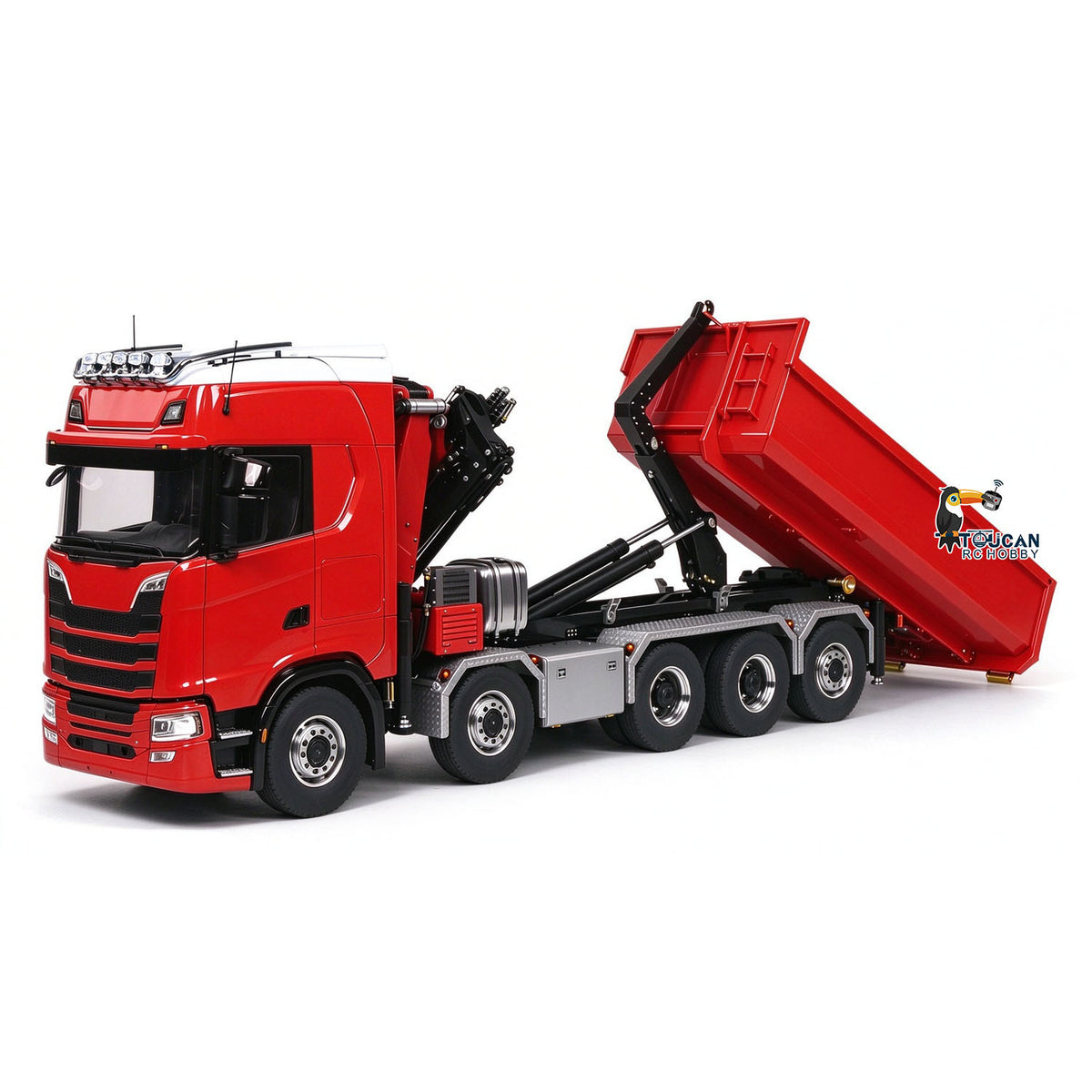 1/14 Maßstab 770S Metall 10x10 Funksteuerung Hydraulikkran Vollkipper LKW Auto Frsky XE Lite Funksystem