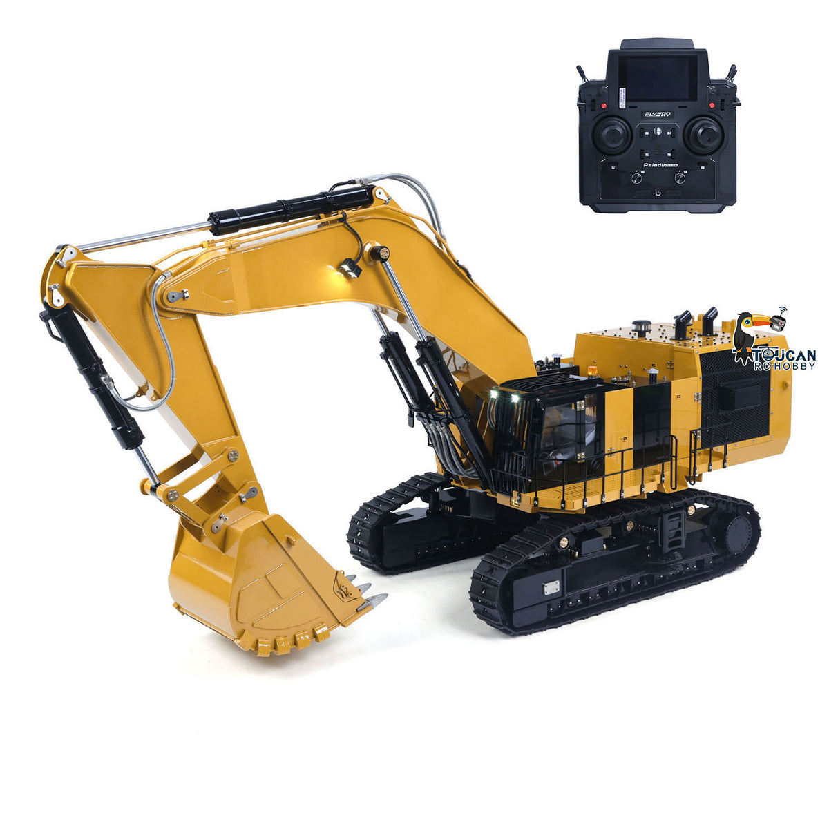 TENGDA-TH-6015B 1/14 Stainless Steel Hydraulic RC Excavator RTR w/PL18EV Lite & Interior LCD