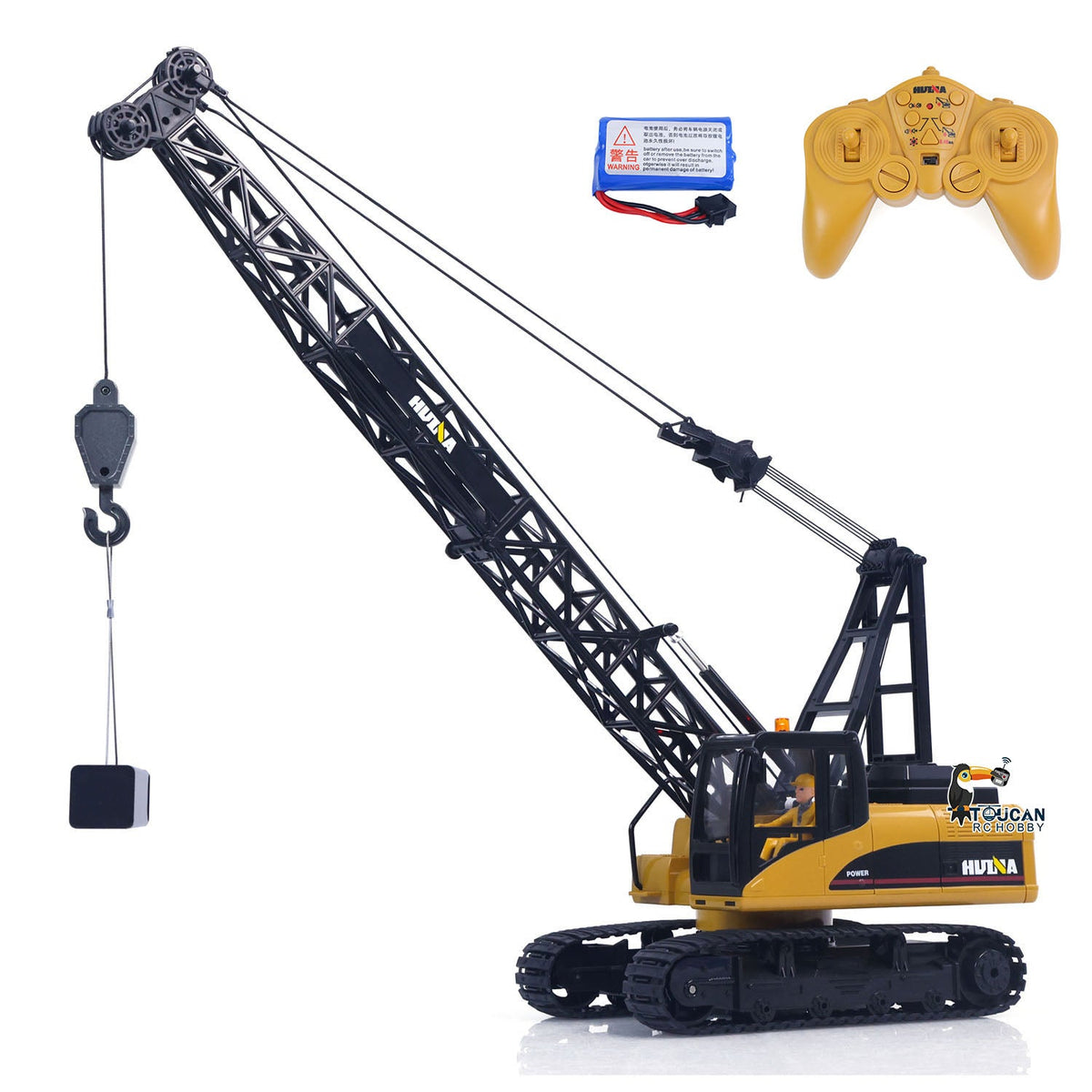 TOUCAN RC HOBBY Fast Free Shipping for EU HUINA 572 15CH RC 1/14 Construction Crane Truck Tower Excavator Model Car