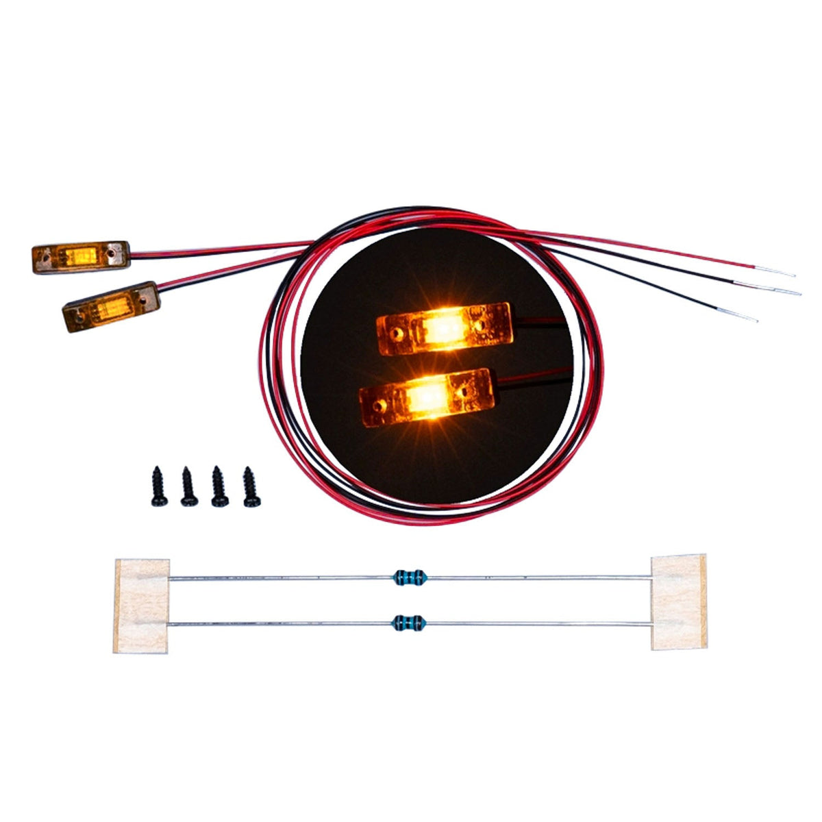 LED Kunststoff 2,2 V-3 V Warnleuchte Breite Lampe für DIY TAMIYA 1/14 RC Traktor Lkw Bulldozer Bagger Dumper R470 770S 3363 1851