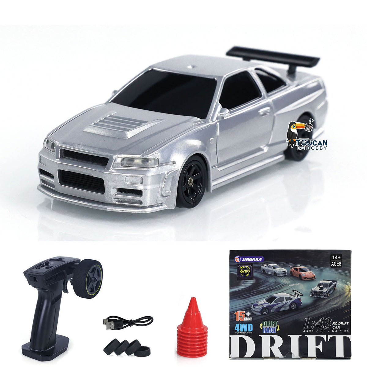 RC-Drift-Rennwagen im Maßstab 1/43, Gyro, 4WD, fahrbereit, Mini-Auto, Spielzeug, Hochgeschwindigkeitsmodell