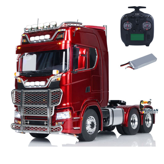 TOUCAN Montiert 1/14 RC Traktor Lkw 770S 6*6 Metall Chassis Licht Sound Rauch Differential Sperre