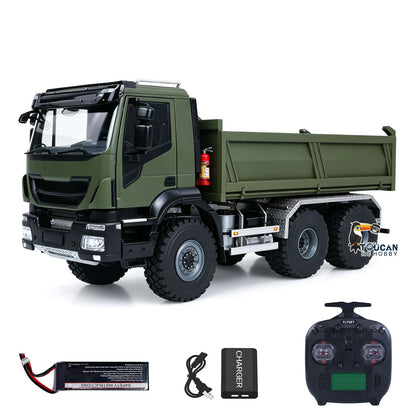 TOUCAN RC HOBBY 2-Speed MD 1/14 6x6 Metal Remote Control Hydraulic Dump Truck RC Tipper Diff Locks Radio Light Sound Battery Charger RTR Model
