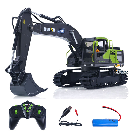 TOUCAN RC HOBBY HUINA 1/18 Electric RC Excavator 1661 Remote Control Digger Finished RTR  Model Battery Light Effects Metal Bucket No Sound
