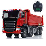 1/14 8x8 RC Hydraulic Roll-off Dumper Trucks Full Dump Truck 3-speed Transmission Differential Lock Axles WITH Sounds Lights