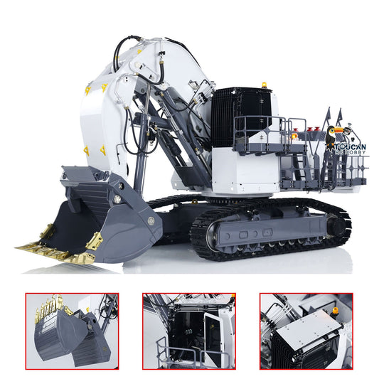TOUCAN RC HOBBY LESU Aoue 9150 1/14 Metal RC Excavator B0010 PNP/RTR Dual Pump Hydraulic Digger 5CH Valve Lighting Electronic Display Lifting Ladder for Construction Hobby Collectors