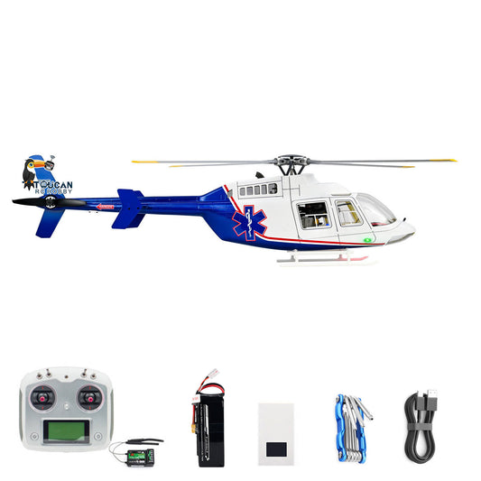 TOUCAN RC HOBBY FLYWING Bell 407 Remote Control Helicopter 470 Class Model Plane One Click Return Brushless Motor RTR Flysky I6S Radio Battery