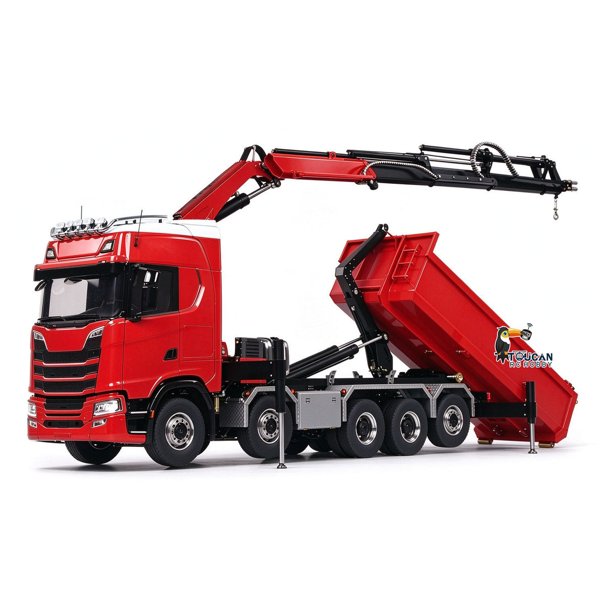 1/14 Maßstab 770S Metall 10x10 Funksteuerung Hydraulikkran Vollkipper LKW Auto Frsky XE Lite Funksystem