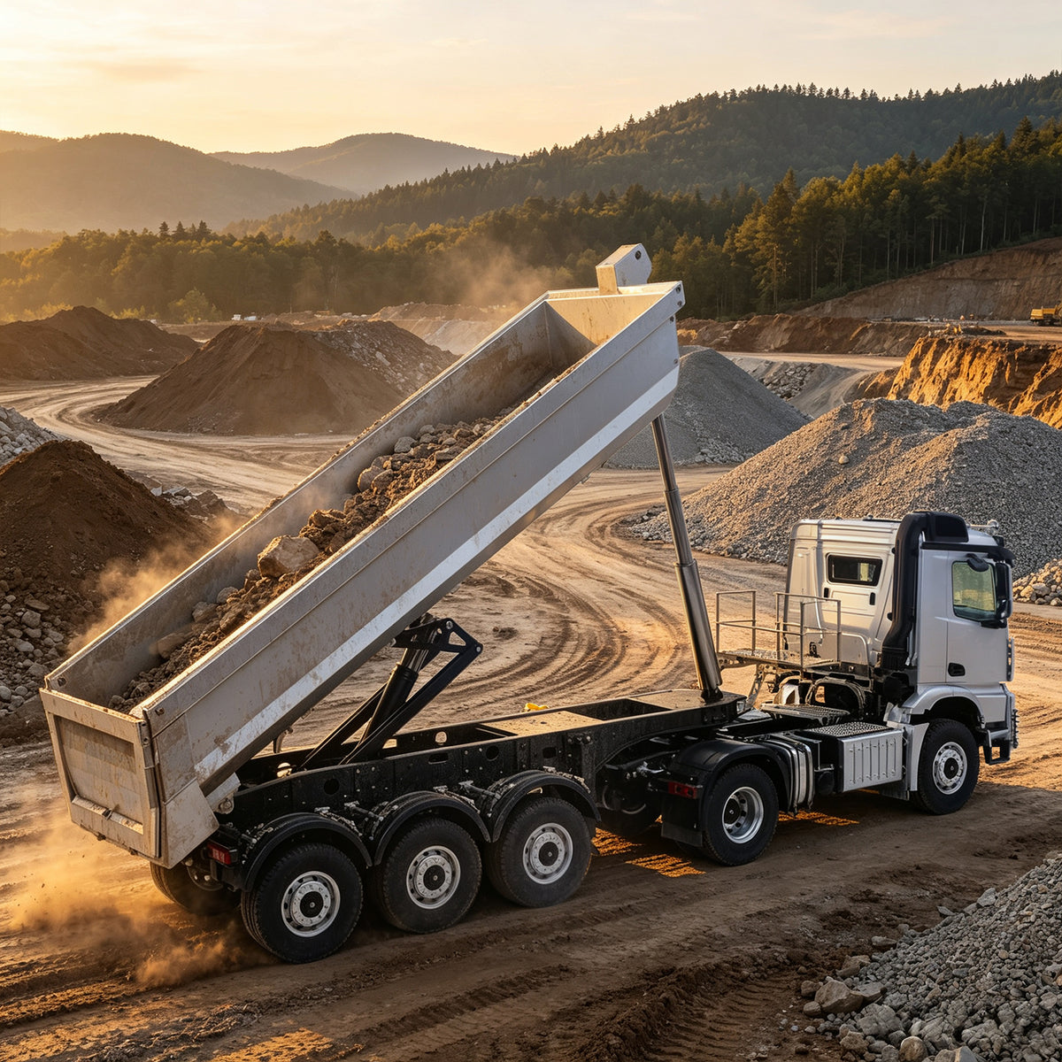 Kabolite 1/14 4X4 5801 RC Sattelzugmaschine 3 Achsen Elektro Hebe Dump Trialer RTR Auto Licht Sound System Batterie Lackiert Montiert
