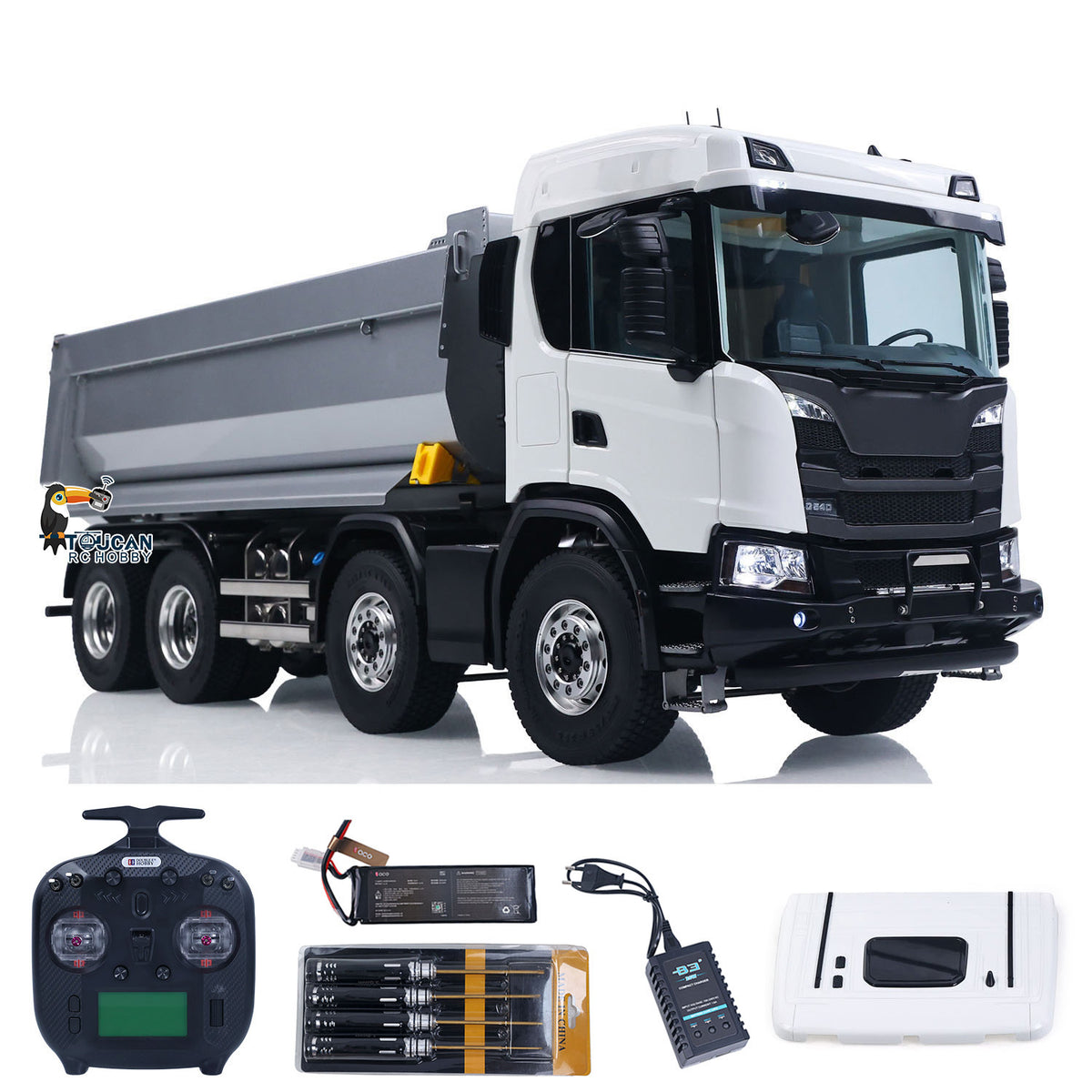 TOUCAN RC HOBBY Double E E118-001-G540 1/14 8X8 RC Hydraulic Dumper Remote Control Tipper 2Speed Transmission for Hobbyists