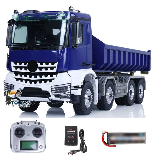 TOUCAN RC HOBBY LESU 1/14 Metal RC Dump Truck 8x8 Remote Control Hydraulic Equipment Roll On/Off RTR Full-dump Cars Model K3363 Servo ESC