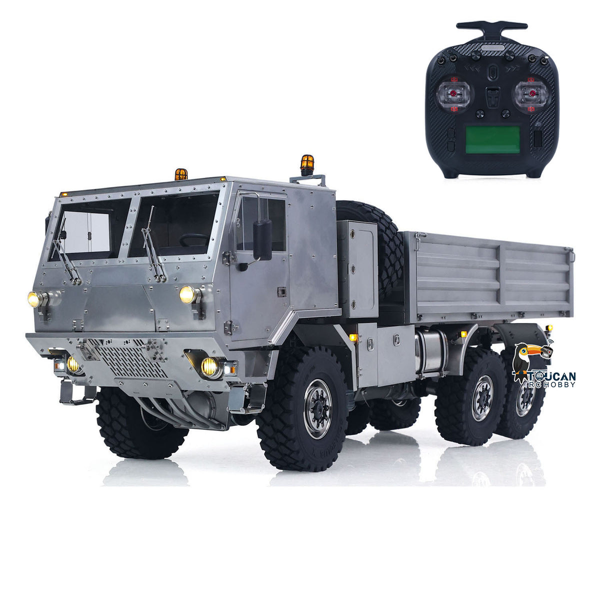 TOUCAN RC HOBBY 1/14 RC Off Road Military Truck Metal Body 6X6 Remote Control Transport Vehicle T815 3Speed Flysky ST8 Radio Differential Locks