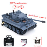 2.4GHz Henglong 1/16 TK7.0 Plastic Version German Tiger I RC Tank 3818 With Steel Gearbox Barrel Recoil Road Wheels Smoke Sound