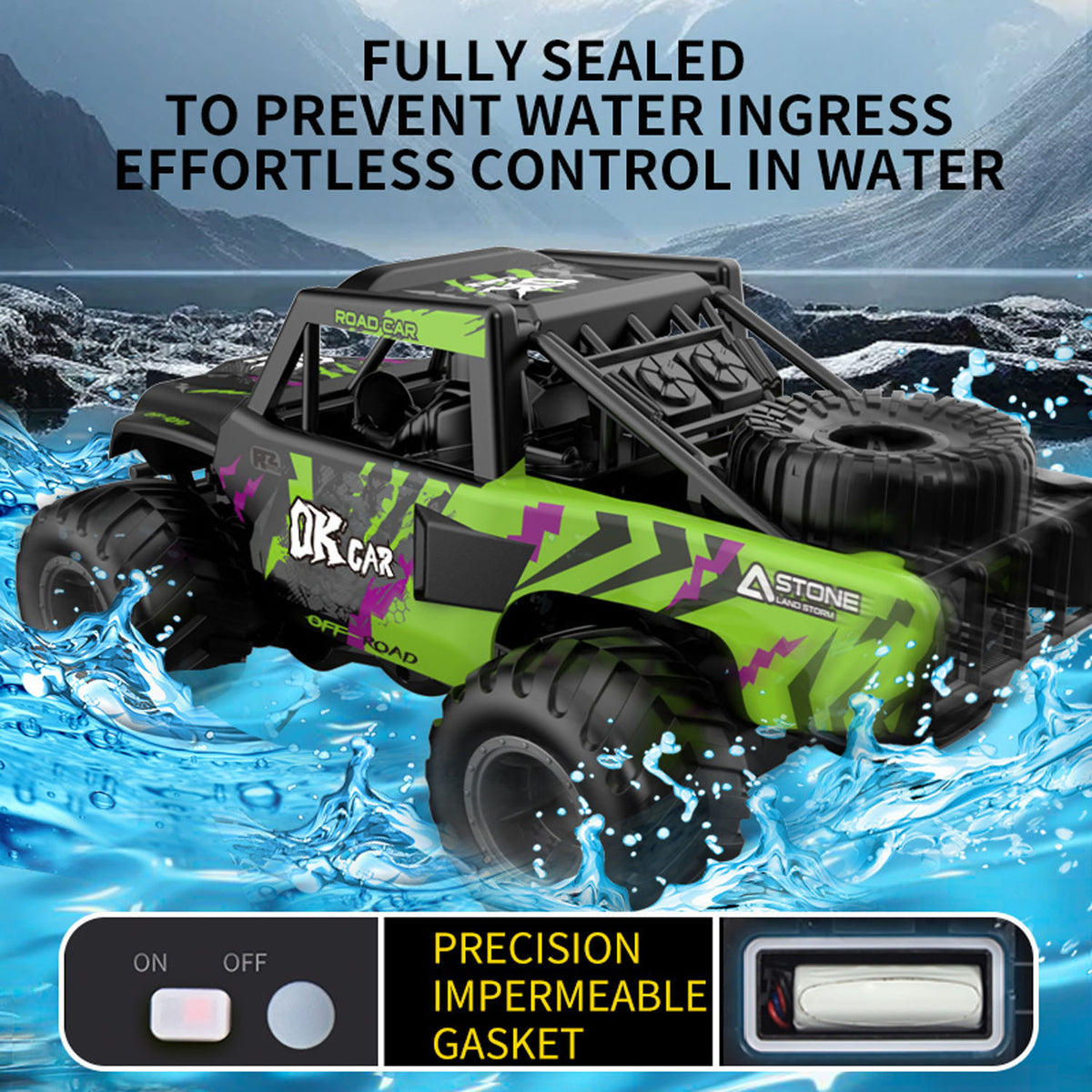 1/18 4*4 RC Geländewagen 2,4G Fernbedienung Crawler Q191 Amphibien All Terrain Controlled 360 Rotation Stunt Auto Modell RTR