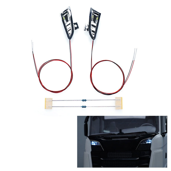 Kunststoff-Frontscheinwerfer für 1/14 DIY Tamiya 56368 56371 Fernbedienung Sattelzugmaschine SC 770S 6X4 8X4 RC LKW Modellfahrzeug