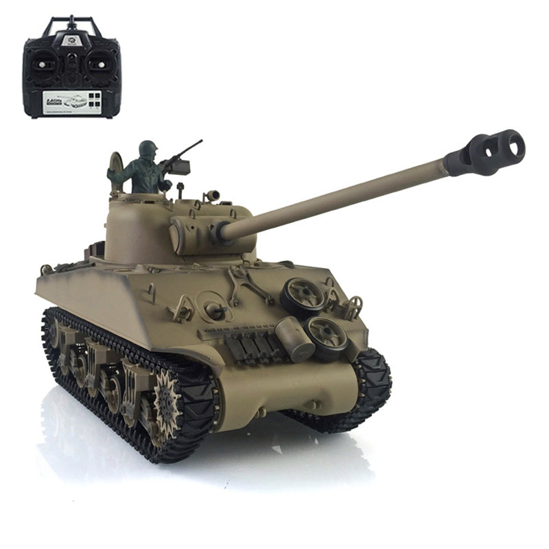 Henglong 2.4G 1/16 TK7.0 Plastic USA M4A3 Sherman 3898 RTR RC Tank Model with Infrared Combat BB Smoke Light Sound System Metal Barrel